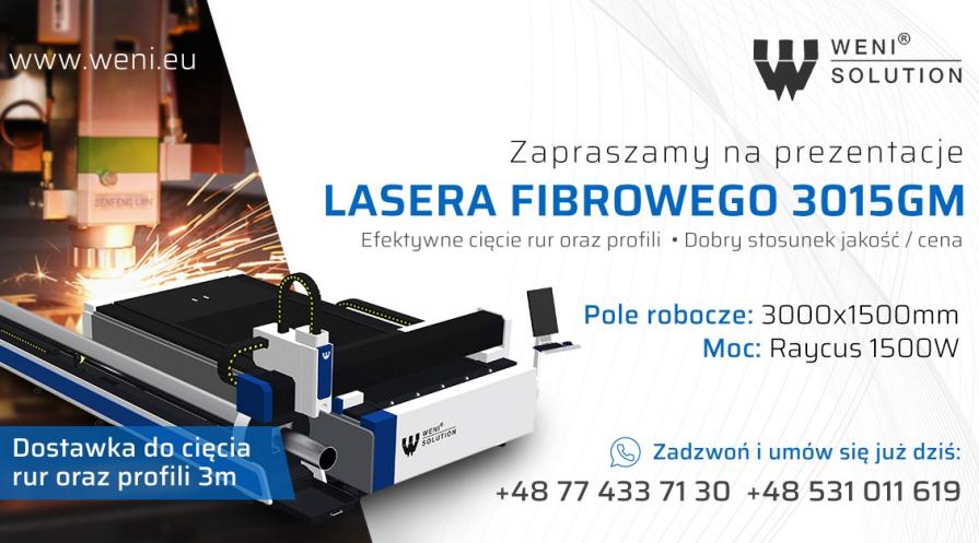 Prezentacja wycinarki fibrowej Weni Solution do rur, profili oraz arkuszy
